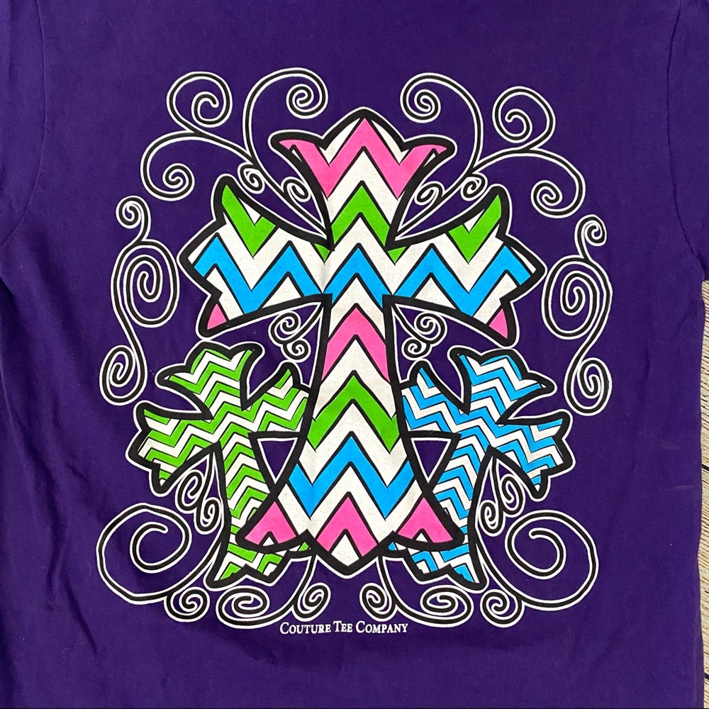 Christian Purple Cross T-shirt Small